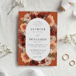 Invitation Rustic Earth & Champagne Florals Mariage - Terra C<br><div class="desc">Envoyez à vos invités une belle faire-part de mariage avec votre élégant et chic Rustic Earth & Champagne Wedding Invitations sur un arrière - plan Terra Cotta ou Rust Orange. Ce Faire-part de mariage rustique présente des fleurs d'aquarelle peintes à la main, de pêche, de champagne beige, crème et de...</div>