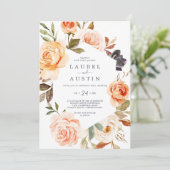 Invitation Rustic Earth Florals Mariage Décontracté (Debout devant)