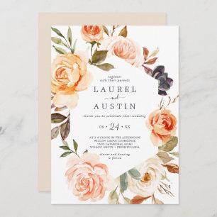 Invitation Rustic Earth Florals Mariage Décontracté
