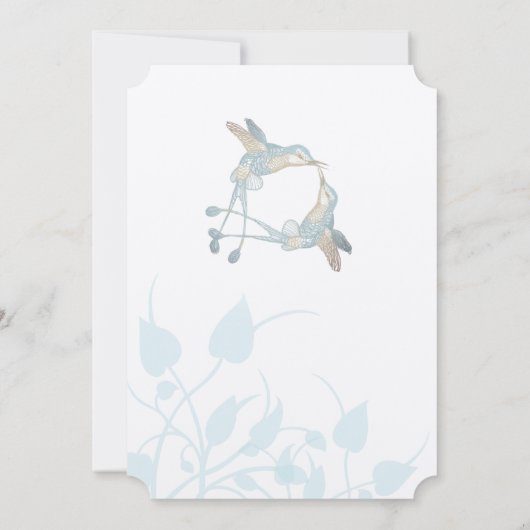 Invitation Rustic Earth Tones Hummingbird Kiss Inséparables (Dos)