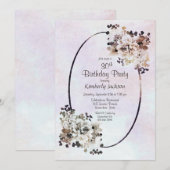 Invitation Rustic Earthy Floral 30e fête d'anniversaire (Devant / Derrière)