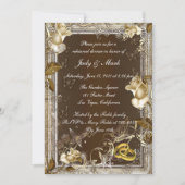 Invitation Rustic Elegance White Rose Rehearsal Dîner Invitat (Devant)