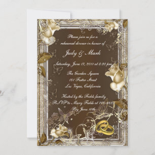 Invitation Rustic Elegance White Rose Rehearsal Dîner Invitat