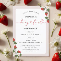 Rustic Elegant Girl's Berry Premier anniversaire