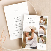 Invitation Rustic Elegant Photo Collage Mariage