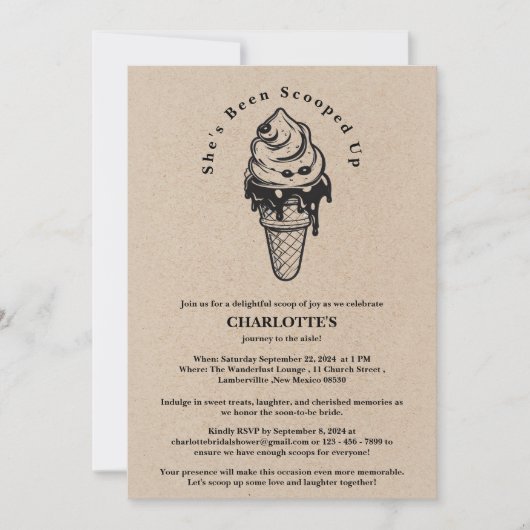 Invitation Rustic Elle a été piégée Fête des mariées (Devant)