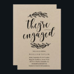 Invitation Rustic Engagement Party<br><div class="desc">Ce dîner-faire-part de mariage à l'ambiance rustique présente des lauriers de pays dessinés à la main avec une police de calligraphie amusante.</div>