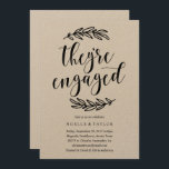 Invitation Rustic Engagement Party<br><div class="desc">Ce dîner-faire-part de mariage à l'ambiance rustique présente des lauriers de pays dessinés à la main avec une police de calligraphie amusante.</div>