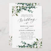 Invitation Rustic Eucalyptus Greenery All-in-One Wedding (Devant / Derrière)