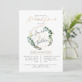 Invitation Rustic Eucalyptus Wreath Rehearsal Dinner (Debout devant)