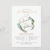 Invitation Rustic Eucalyptus Wreath Rehearsal Dinner (Devant / Derrière)