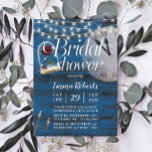 Invitation Rustic Fairytale Mariage Marine Fête des mariées d<br><div class="desc">Rustic Fairytale Mariage Marine Bleu Grange Bois Bridal Shower Invitations.</div>