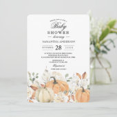 Invitation Rustic Fall Baby shower | Aquarelle (Debout devant)
