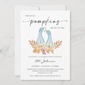 Invitation Rustic Fall Boy Twins Baby shower Citrouille (Devant)