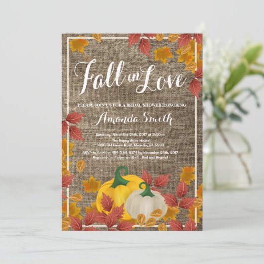 Invitation Rustic Fall Bridal Shower (Debout devant)