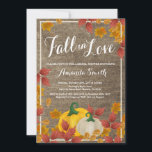 Invitation Rustic Fall Bridal Shower<br><div class="desc">Invitation Rustic Fall Bridal Shower. Arrière - plan en bois rustique. Invitation à la douche nuptiale d'automne. Aquarelle Citrouille Floral Flowers. Arrière - plan rétro Vintage de Burlap.
Pour plus de personnalisation,  cliquez sur le bouton "Customiser" et utilisez notre outil de conception pour modifier ce modèle.</div>