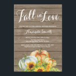 Invitation Rustic Fall Bridal Shower<br><div class="desc">Invitation Rustic Fall Bridal Shower. Arrière - plan en bois rustique.Invitation à la douche nuptiale d'automne. Citrouille.
Pour plus de personnalisation,  cliquez sur le bouton "Customiser" et utilisez notre outil de conception pour modifier ce modèle.</div>