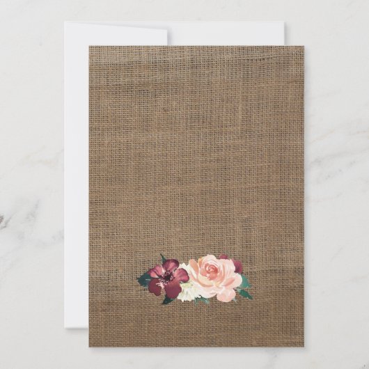 Invitation Rustic Fall Christening 1ère fête d'anniversaire f (Dos)