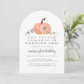 Invitation Rustic Fall Citrouille 1er anniversaire (Debout devant)