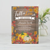 Invitation Rustic Fall Citrouille Baby shower  (Debout devant)