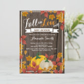 Invitation Rustic Fall Citrouille Baby shower  (Debout devant)