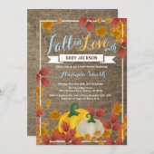 Invitation Rustic Fall Citrouille Boy Baby shower (Devant / Derrière)