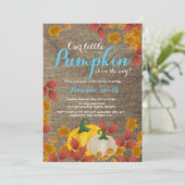 Invitation Rustic Fall Citrouille Boy Baby shower  (Debout devant)