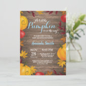 Invitation Rustic Fall Citrouille Boy Baby shower  (Debout devant)