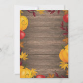 Invitation Rustic Fall Citrouille Boy Baby shower  (Dos)