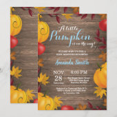 Invitation Rustic Fall Citrouille Boy Baby shower  (Devant / Derrière)