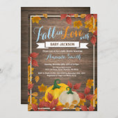 Invitation Rustic Fall Citrouille Boy Baby shower  (Devant / Derrière)
