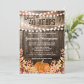 Invitation Rustic Fall Citrouille fête d'anniversaire (Debout devant)
