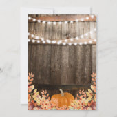 Invitation Rustic Fall Citrouille fête d'anniversaire (Dos)