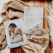 Invitation Rustic Fall Citrouille Floral Mariage Photo