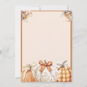 Invitation Rustic Fall Citrouille Neutral Farmhouse Baby show (Dos)