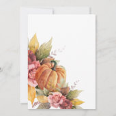 Invitation Rustic Fall Citrouille permet de rendre merci Frie (Dos)