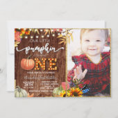 Invitation Rustic Fall Citrouille Premier Anniversaire Avec P (Devant)