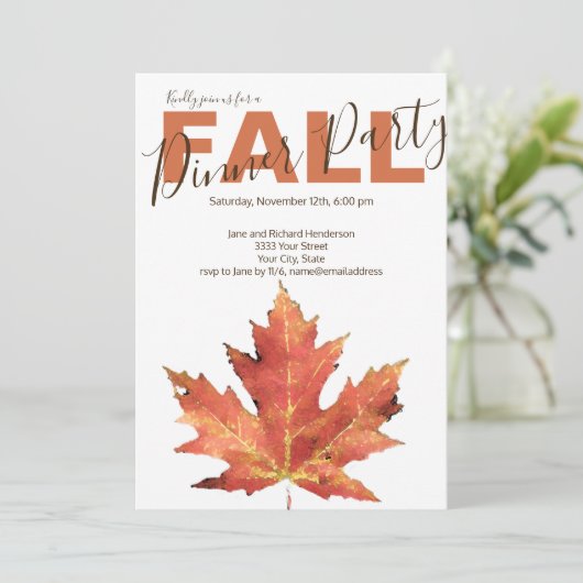 Invitation Rustic Fall Dinner Party (Debout devant)