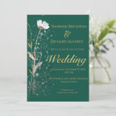 Invitation Rustic Fall Emerald Bohemian Fleur sauvage Mariage (Debout devant)