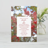 Invitation Rustic Fall Feuilles Automne Berries Photo Mariage (Debout devant)