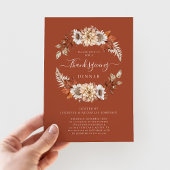 Invitation Rustic Fall Floral Feuilles Thanksgiving Dîner