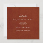 Invitation Rustic Fall Floral & Greenery Carré Baby shower (Dos)