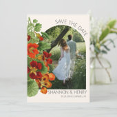 Invitation Rustic Fall Floral Modern Wedding Save the Date (Debout devant)
