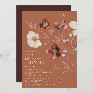 Invitation Rustic Fall Floral Terracotta