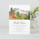 Invitation Rustic Fall Forest Mountain Boho Fête des mariées (Debout devant)