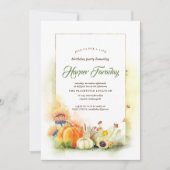 Invitation Rustic Fall Harvest Citrouille Sunflower Anniversa (Devant)