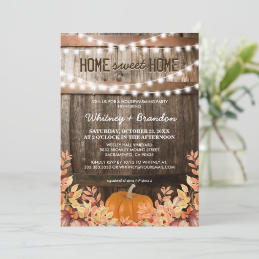 Invitation Rustic Fall House (Debout devant)