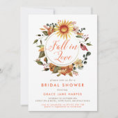 Invitation Rustic Fall in Love Automne Wreath Fête des mariée (Devant)