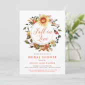 Invitation Rustic Fall in Love Automne Wreath Fête des mariée (Debout devant)