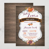 Invitation Rustic Fall in Love Citrouille Baby shower Invitat (Devant / Derrière)
